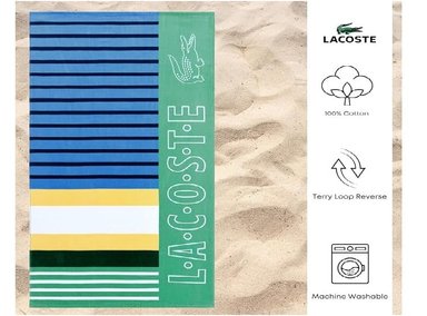 TOALLA PLAYA LACOSTE MULTICOLOR SPORTY STRIPE COOL - 2