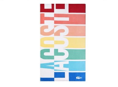 TOALLA PLAYA LACOSTE MULTICOLOR RAINBOW LOGO