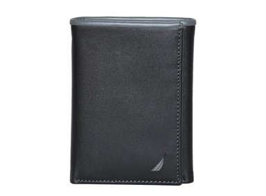 BILLETERA NAUTICA CUERO GRIS TRIPLE RFID HOMBRE