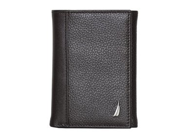 BILLETERA NAUTICA CUERO NEGRO TRIPLE RFID HOMBRE