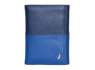 BILLETERA NAUTICA CUERO MULTICOLOR TRIPLE RFID HOMBRE