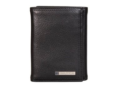 BILLETERA NAUTICA CUERO NEGRO TRIPLE RFID HOMBRE