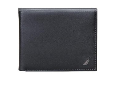 BILLETERA NAUTICA CUERO GRIS PLEGABLE RFID HOMBRE