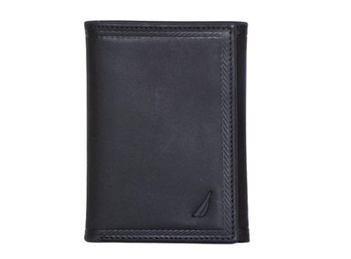 BILLETERA NAUTICA CUERO NEGRO TRIPLE RFID HOMBRE