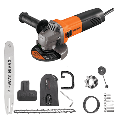 AMOLADORA TRUPER 800W + ADAPTADOR PARA MOTOSIERRA