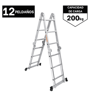 ESCALERA TRUPER MULTIPOSICIÓN SOPORTA 200 KG 100495 12 PELDAÑOS
