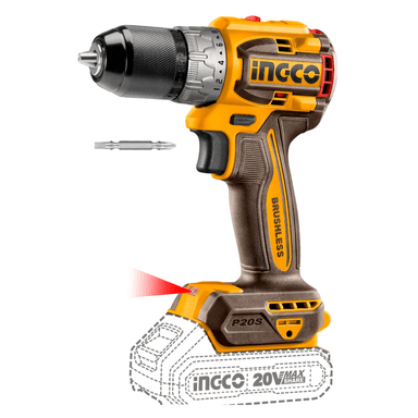 TALADRO INGCO ATORNILLADOR CDLI206021 CHUCK METALICO 1/2' 60NM BRUSHLESS