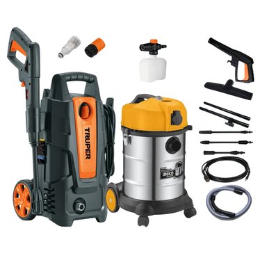 HIDROLAVADORA 1500 PSI TRUPER + ASPIRADORA 30 LITROS INGCO 102095-VC14301 - 1
