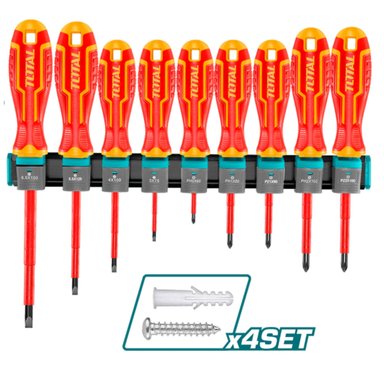 SET DESTORNILLADORES TOTAL THTIS596 DIELÉCTRICOS 9 PIEZAS