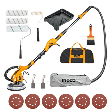 SET DE HERRAMIENTAS INGCO LIJADORA COMBO PARED + TECHO 1050 WATTS + KIT ACABADO FINO TRUPER