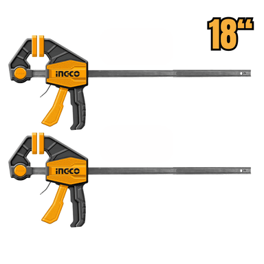 PRENSAS RÁPIDAS INGCO HQBC01603-2 18' AUTO AJUSTABLE SOPORTA 60KG PACK X2