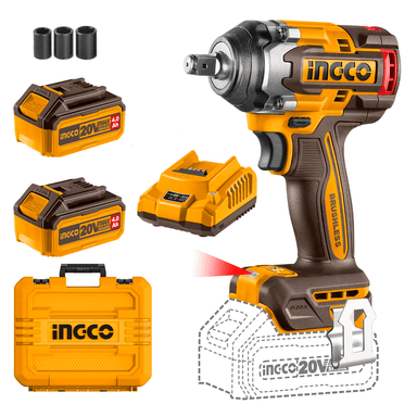 LLAVE DE IMPACTO 500NM 2 BATERIAS 4AH INGCO