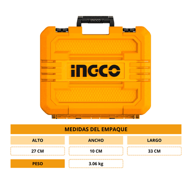 SET DE HERRAMIENTAS INGCO TALADRO PERCUTOR + 2 BATERÍAS 2AH + CARGADOR - 5