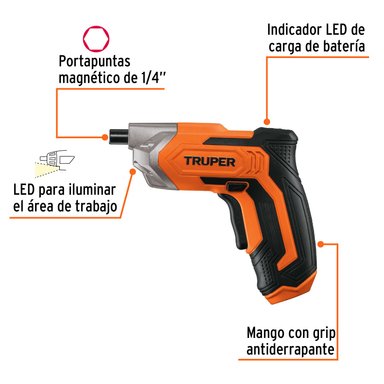 DESTORNILLADOR INALÁMBRICO 3.6V TRUPER - 3