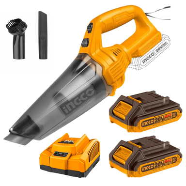 ASPIRADORA INGCO INALÁMBRICO 0.5 LITROS 20V + 2 BATERÍAS 2AH Y CARGADOR CVLI201261-FBCPK1222