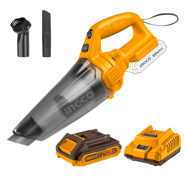 ASPIRADORA INGCO INALÁMBRICO AUTO 0.5 LITROS + BATERIA 2AH Y CARGADOR CVLI20126