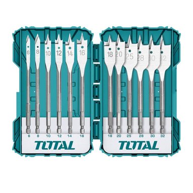 SET BROCAS TOTAL TACSDL1201 12 PIEZAS PLANAS PARA MADERA
