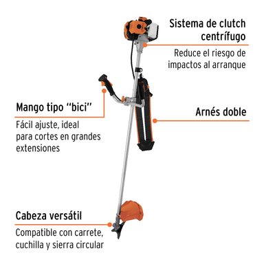 SET DE HERRAMIENTAS TRUPER DESBROZADORA MOTOGUADAÑA 2HP + ESCOBA + HILOS - 2