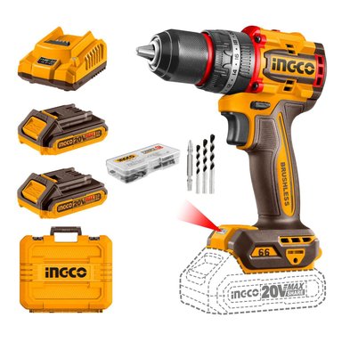 TALADRO INGCO CIDLI20668 PERCUTOR 66NM INDUSTRIAL + 2 BATERÍAS 2AH