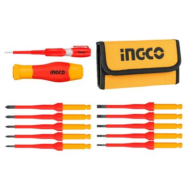 SET 12 DESTORNILLADORES INGCO HKISD1201 AISLADOS 1000V INDUSTRIAL