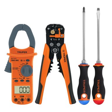PINZA TRUPER AMPERIMÉTRICA + PELACABLES AUTOMÁTICO + DESARMADORES