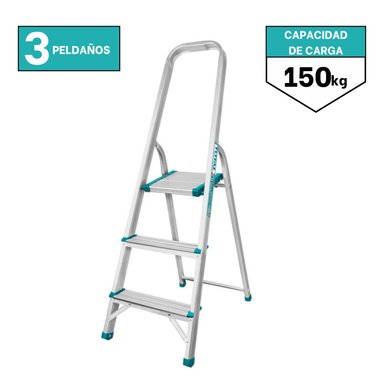 ESCALERA THLAD06031 TUBULAR SOPORTA 150 KG TOTAL 3 PASOS