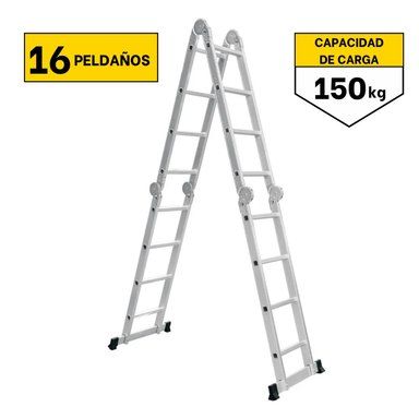 ESCALERA C&A MULTIPOSICION 16 PELDAÑOS
