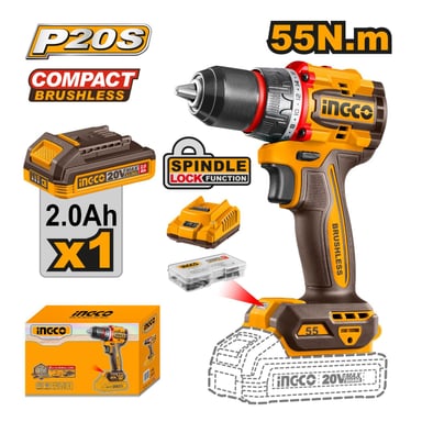 TALADRO INGCO CDLI205582 ATORNILLADOR 55NM INCLUYE BATERIA Y CARGADOR - 2