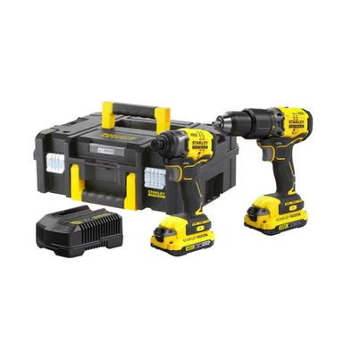 COMBO TALADRO PERCUTOR ATORNILLADOR DE IMPACTO INALÁMBRICO 20V BRUSHLESS STANLEY
