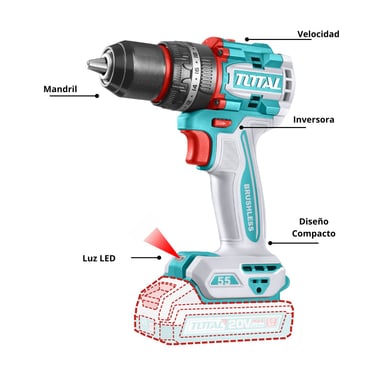 TALADRO PERCUTOR 55NM INDUSTRIAL TOTAL - 3