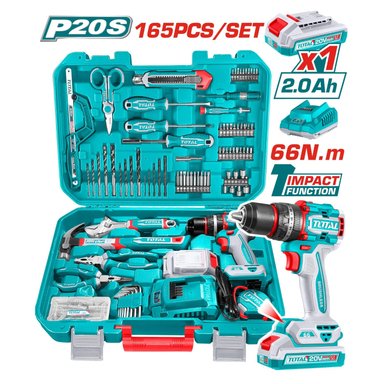 TALADRO PERCUTOR 66NM 20V + 165 HERRAMIENTAS TOTAL - 3