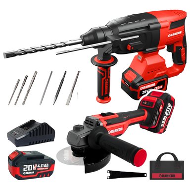 COMBO ROTOMARTILLO + AMOLADORA INALÁMBRICA INDUSTRIAL RANKOR