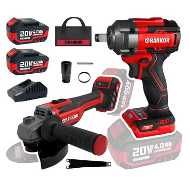 COMBO AMOLADORA INALÁMBRICA + LLAVE DE IMPACTO 500NM RANKOR