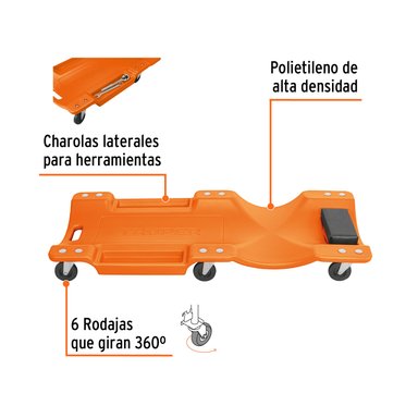 GATA TIPO LAGARTO 2T +CAMA DE PLÁSTICO 40'+ JUEGO DE 39 HERRAMIENTAS TRUPER - 3