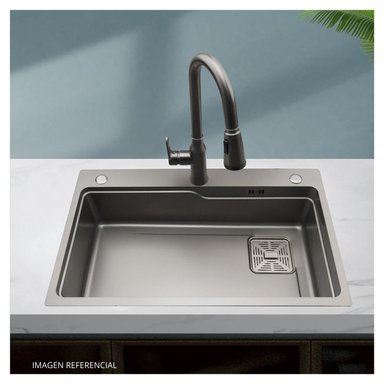 LAVADERO DE COCINA MULTIFUNCIONAL PREMIUM NEGRO ALFA ALF-553 - 3