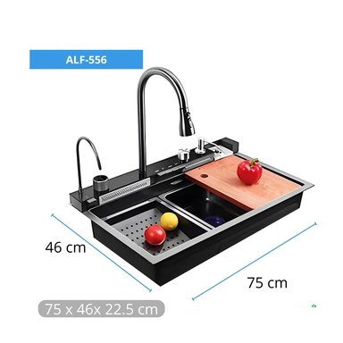 'LAVADERO DE COCINA MULTIFUNCIONAL ACERO INOX SMART PREMIUM INDUSTRIAL ALFA ALF-556 ' - 2