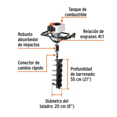 AHOYADORA A GASOLINA 52CC 1.9 HP TRUPER - 3