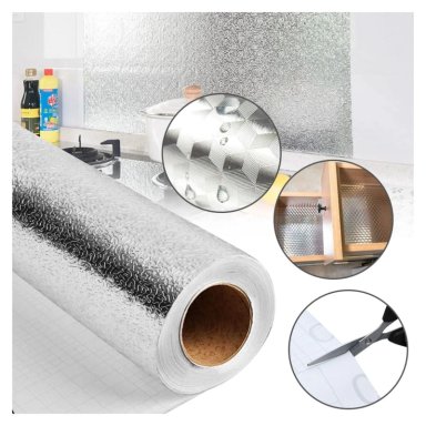PAPEL ALUMINIO ADHESIVO X 3UND PARA COCINA 60CM X 5MTS - 6