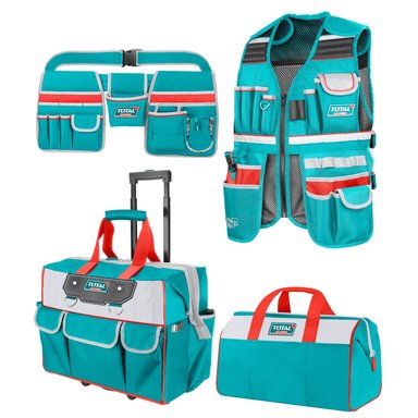 PORTAHERRAMIENTAS CHALECO + MALETIN + BOLSO + CINTURÓN TOTAL