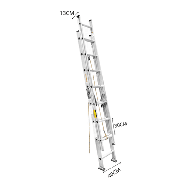 ESCALERA TELESCOPICA 16 PELDAÑOS SOPORTA 150KG TRUPER