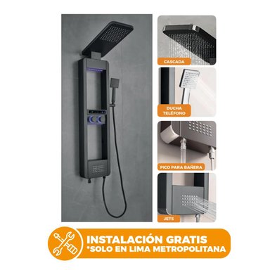 COLUMNA DE DUCHA NILO BLACK ACERO INOX FRATELLI - 4