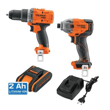 TALADRO PERCUTOR + ATORNILLADOR DE IMPACTO +1 BAT 20V TRUPER