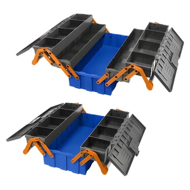 JUEGO DE 2 PIEZAS DE CAJAS DE HERRAMIENTAS DE PLÁSTICO WADFOW - 1