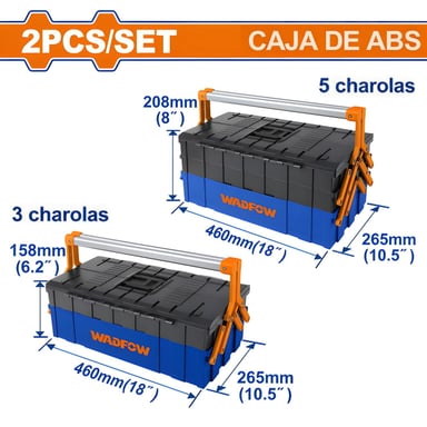 JUEGO DE 2 PIEZAS DE CAJAS DE HERRAMIENTAS DE PLÁSTICO WADFOW - 4