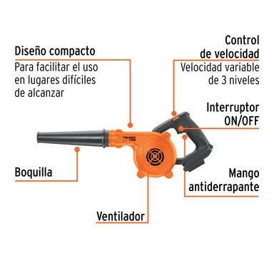 SOPLADORA INALÁMBRICA 20V (SOLO CABEZAL) TRUPER - 5