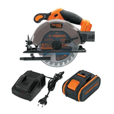 SIERRA CIRCULAR 6 1/2 20V + 1 BATERIA 4AH + CARGADOR TRUPER