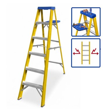 ESCALERA FIBRA DE VIDRIO 5 PELDAÑOS WADFOW