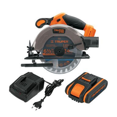 SIERRA CIRCULAR 6 1/2 20V + 1 BATERIA 2AH + CARGADOR TRUPER