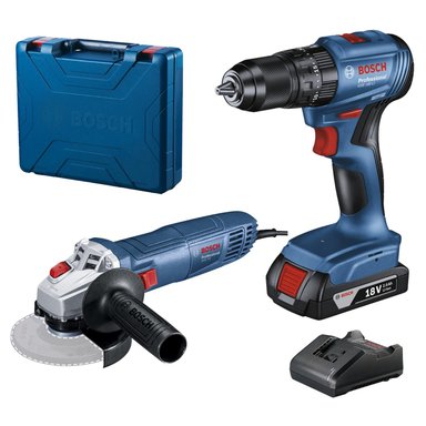 AMOLADORA 710W + TALADRO PERCUTOR 1/2' 18V BRUSHLESS BOSCH