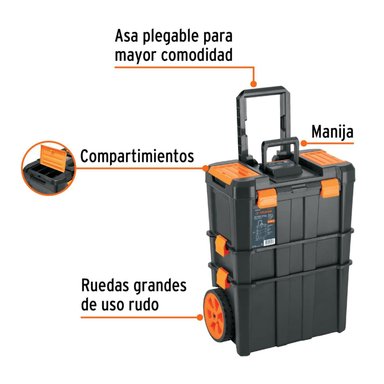 TALADRO PERCUTOR + CAJA DE HERRAMIENTAS 3 EN 1 CON RUEDAS TRUPER - 6